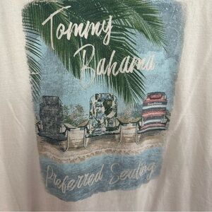 Tommy Bahama Men’s Cream Graphic Tee Shirt Large